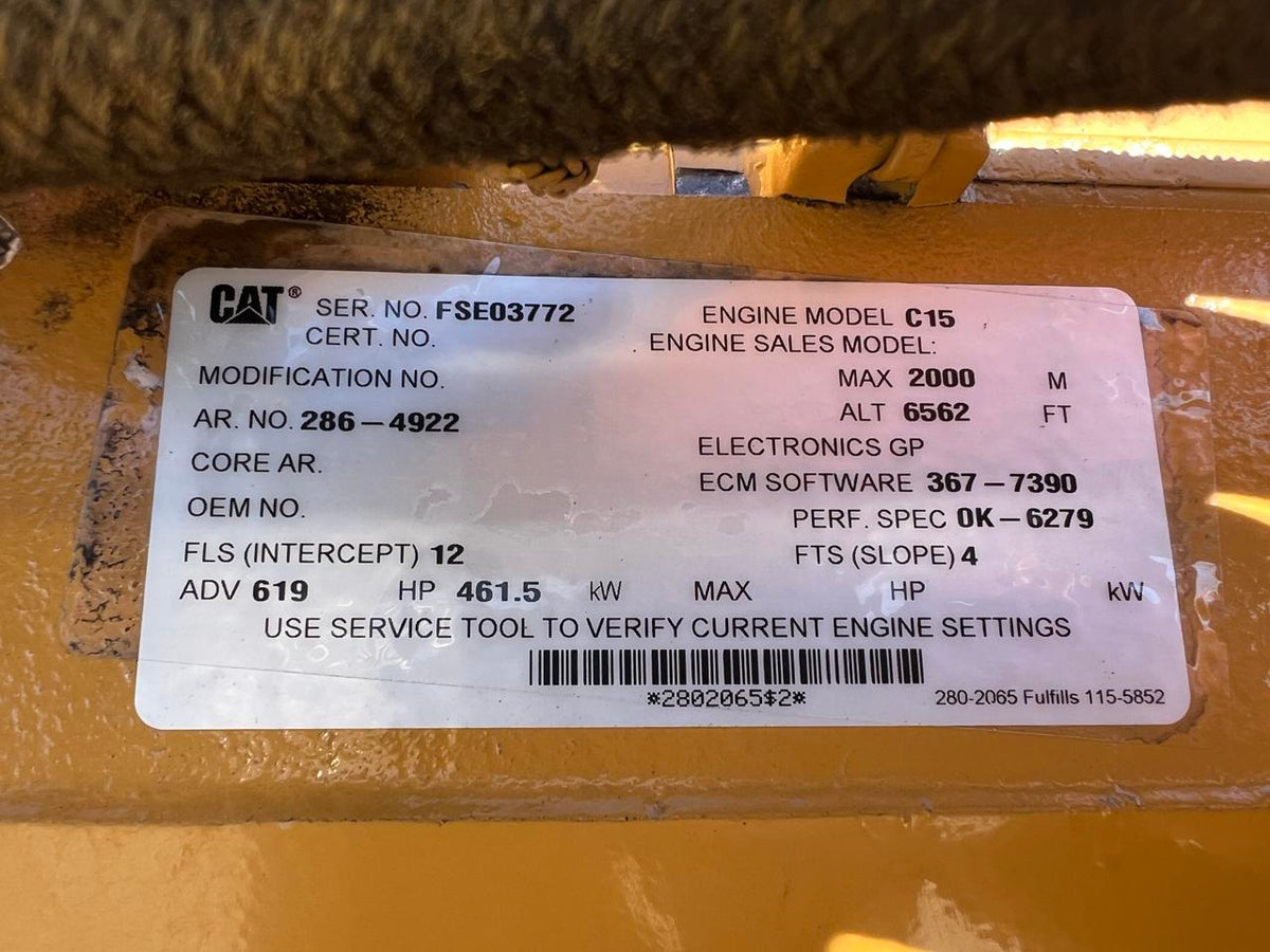 C15 CAT Industrial Powerunit with Radiator Year  2011 5030 Hours 600 HP @ 1800 RPM US EPA Tier 3 Pre  Emission Engine DSLP1308