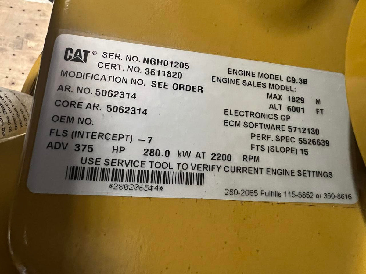 C9.3B CAT Industrial Engine Power Unit with Radiator Year  2016 New Surplus US EPA Tier 4 DSLP1312