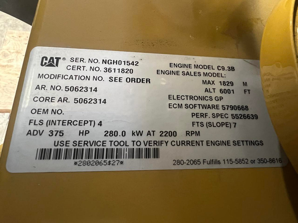 C9.3B CAT Engine Year  2019 Power Unit with Radiator New Surplus US EPA Tier 4 DSLP1277
