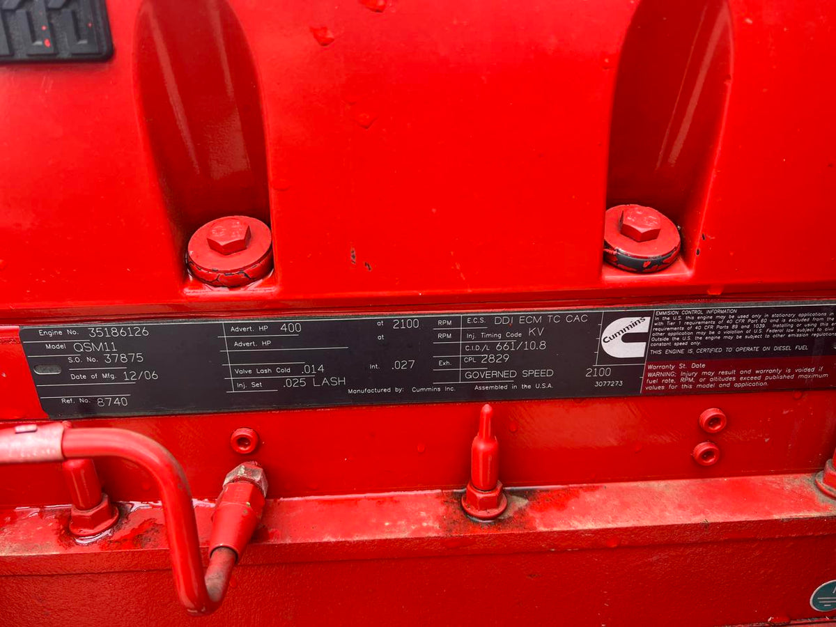 QSM11 Cummins Fire Pump System with Heat Exchanger Cooling System, Year 2006