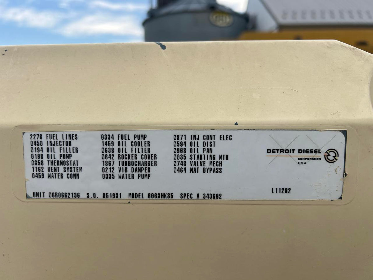 635 HP Series 60, 14 Liter Detroit Diesel Engine, Year – 2001, Power Unit with Radiator, 675 Hours