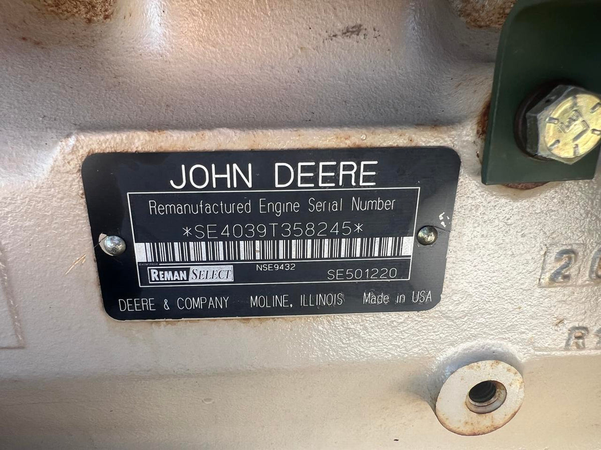 John Deere 4039 Turbo Engine Industrial Mechanical, 95 HP
