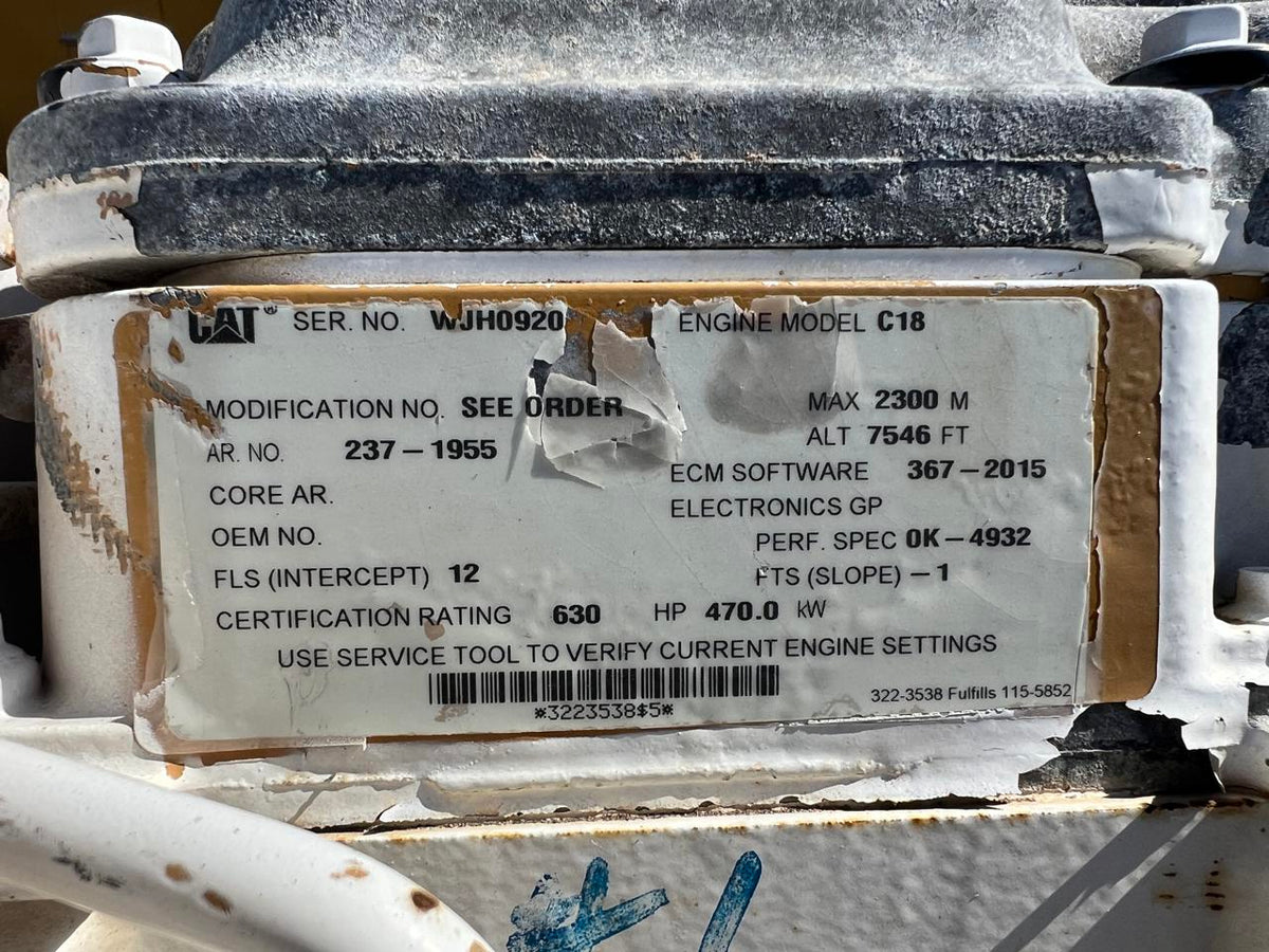 C18 Caterpillar 630 HP Diesel Engine Year  2015 5789 Hours DSLP1325