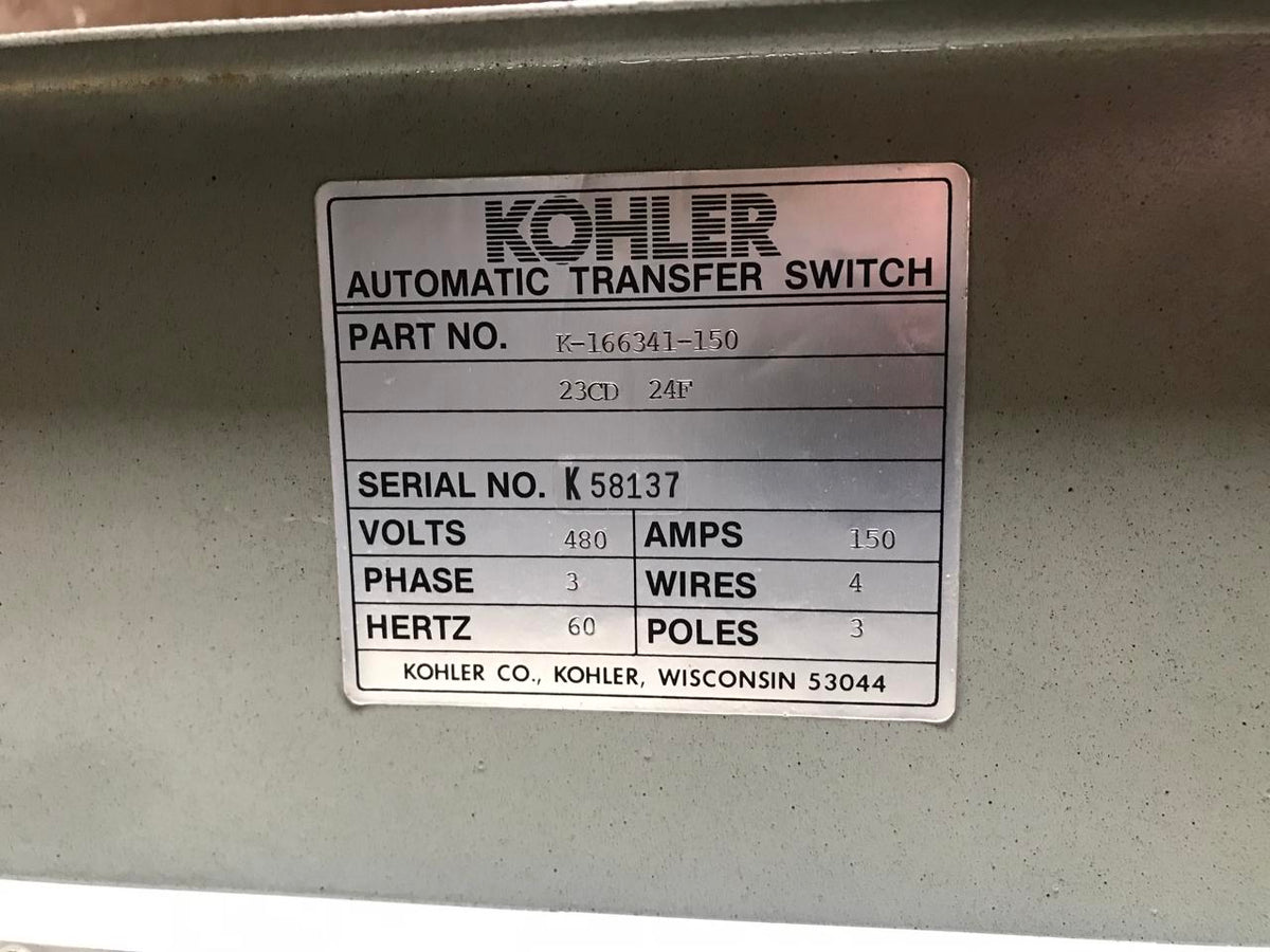 Kohler 150 Amps Transfer Switch, Approx. year 1995