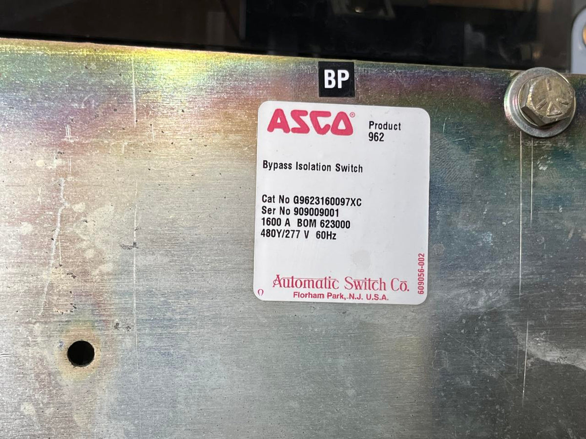 Asco 7000 Series Power Transfer and Bypass Switch, 1600 Amps, 480/277 volts, Type 1 Enclosure