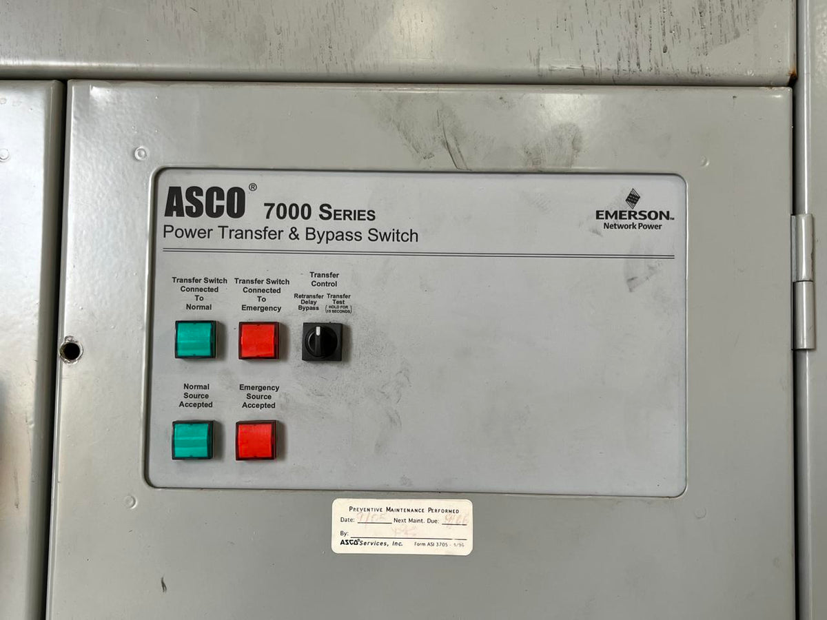 Asco 7000 Series Power Transfer and Bypass Switch, 1600 Amps, 480/277 volts, Type 1 Enclosure