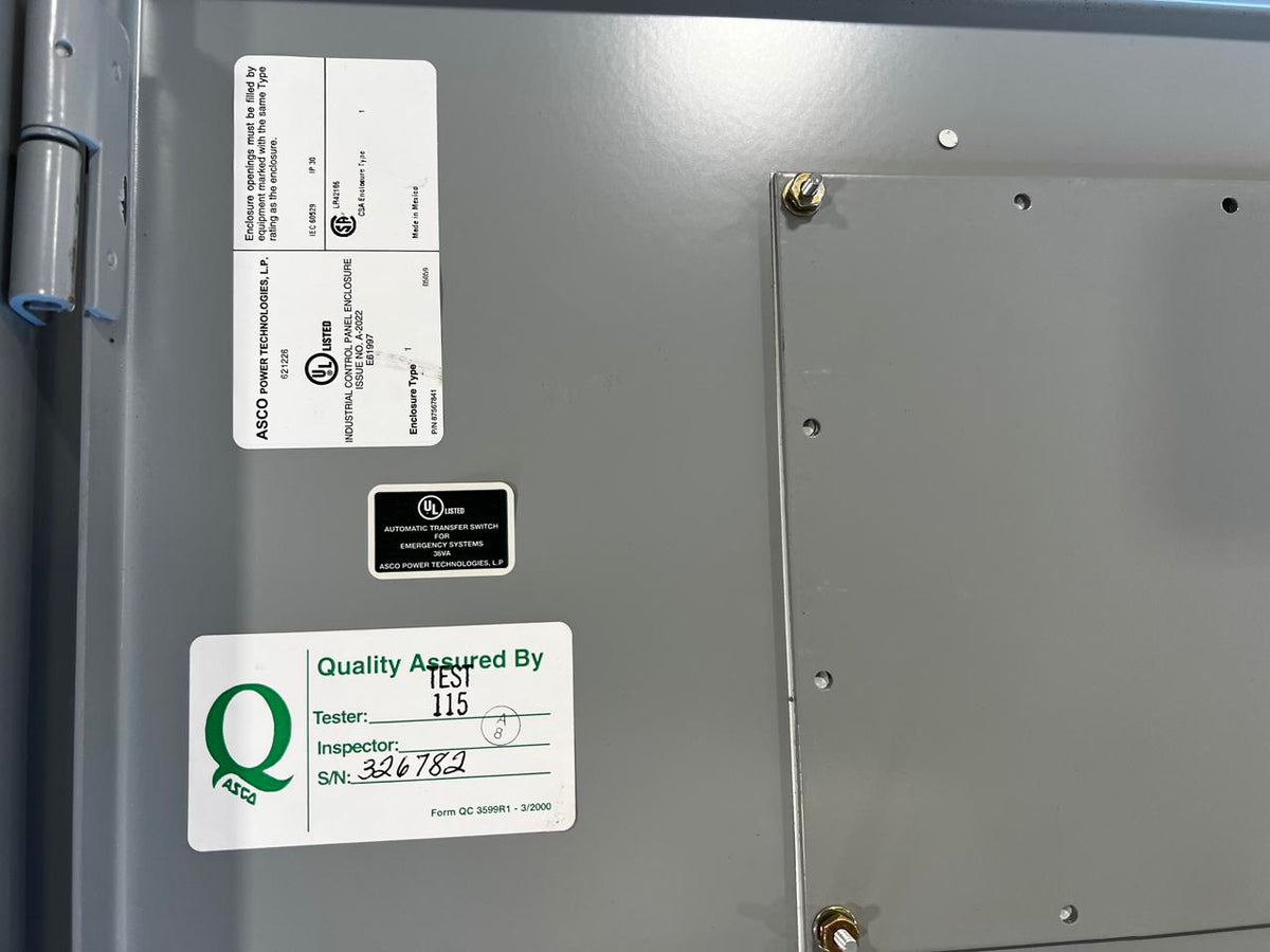 Asco 7000 Series Automatic Transfer Switch, 480 Volts, Nema 1
