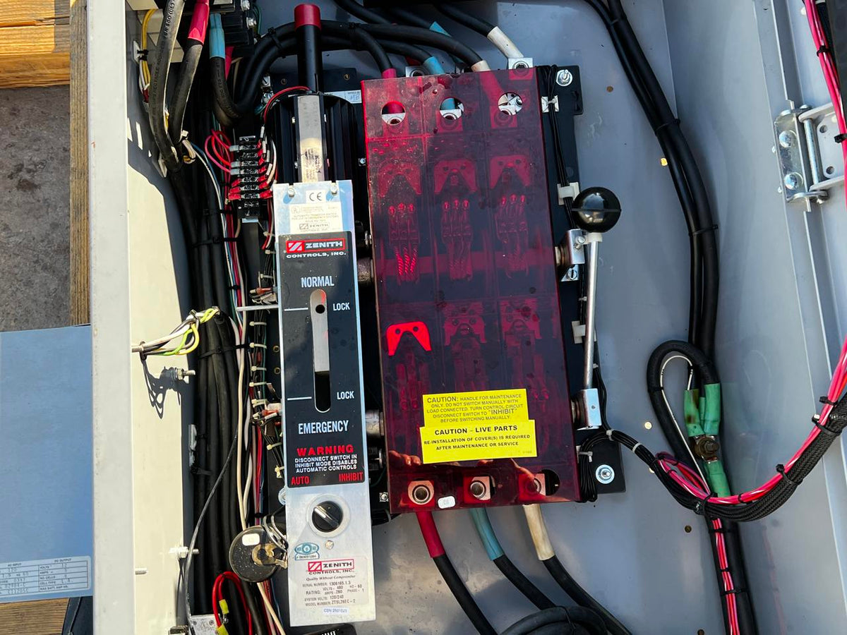 Zenith Automatic Transfer Switch, Service Entrance Rated with Disconnect Breaker, Nema 1, Can be used on 240 or 480, 1 Phase