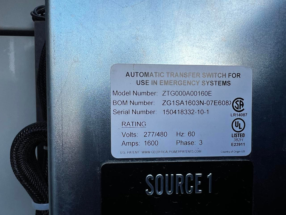 Onan/Cummins Automatic Transfer Switch, 1600 Amps, with Nema 3 Enclosure (Roof Panel Missing)