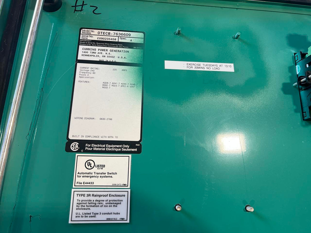 Onan/Cummins Automatic Transfer Switch, 225 A, Nema 3 Enclosure