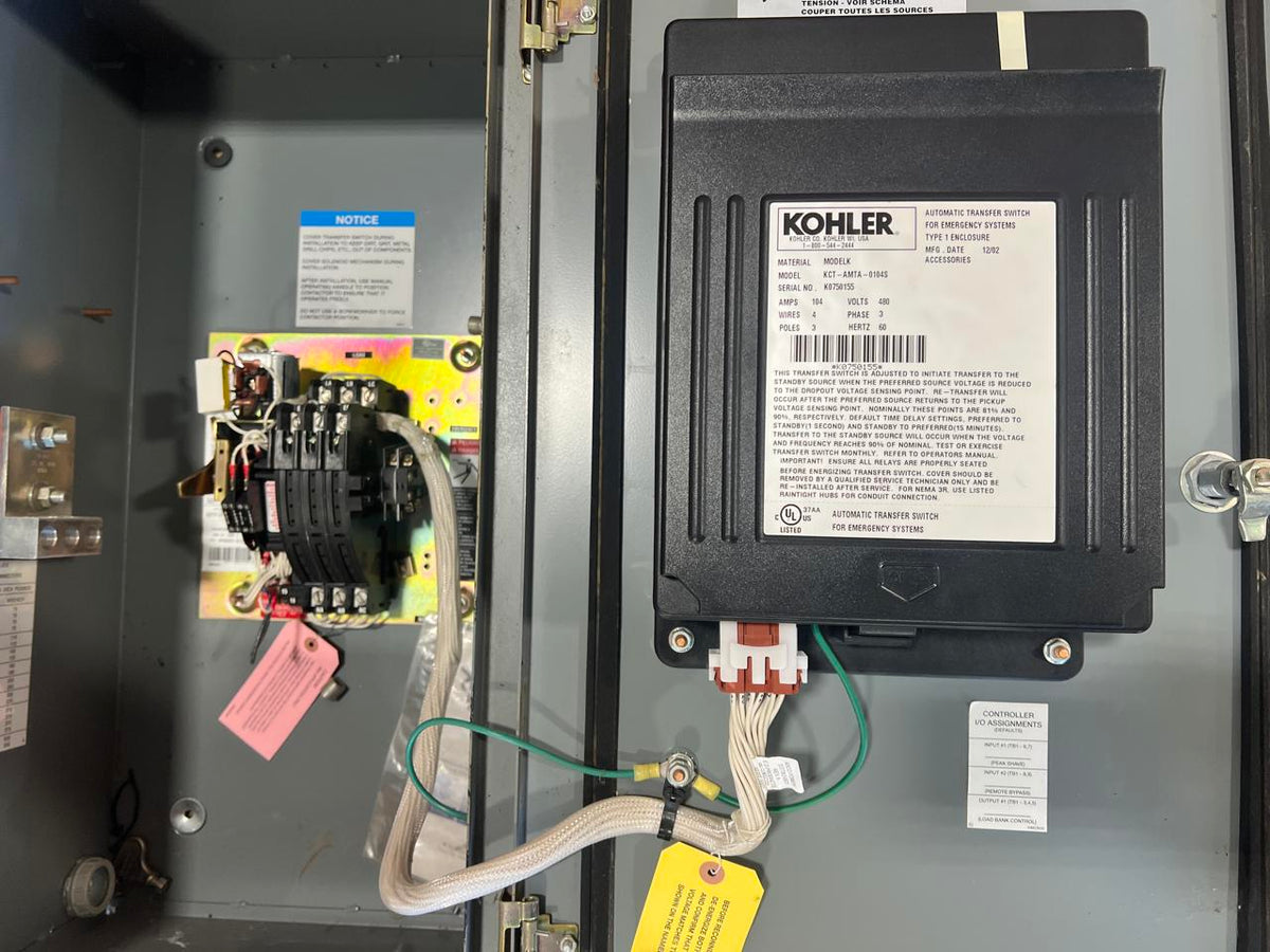 Kohler 104 Amp/480 Volt Automatic Transfer Switch, Year – 2002