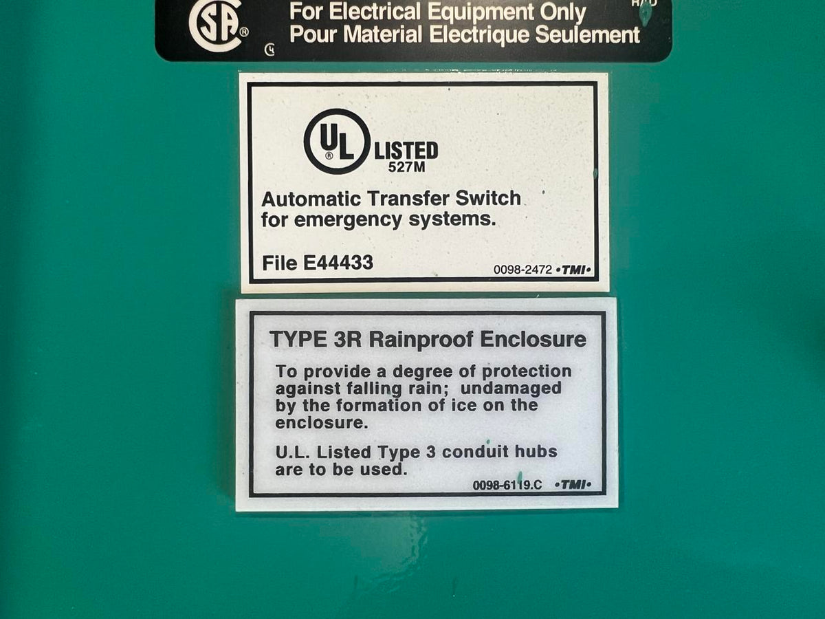 225 A, 240 V, 1 or 3 Phase, Automatic  Transfer Switch, Nema 3 Enclosure