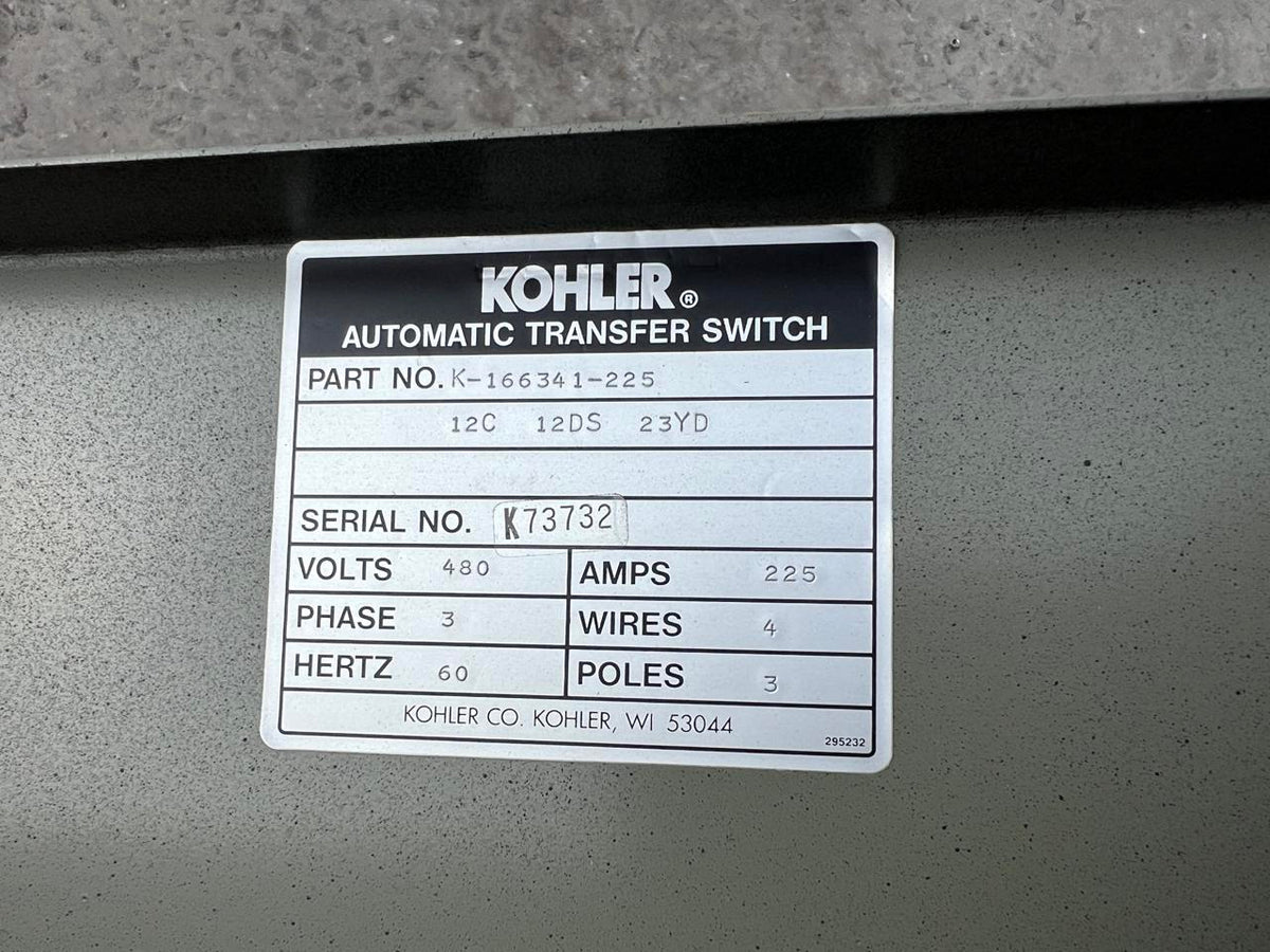 Kohler Automatic Transfer Switch, 225 A, 277/480 Volts, Nema 1 Enclosed