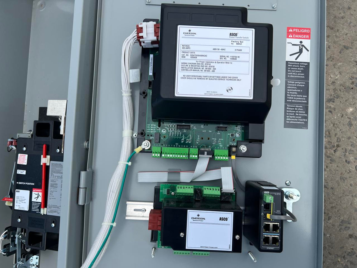 400 A, 480 Volts, Asco Automatic Transfer Switch, Nema 1 Enclosure