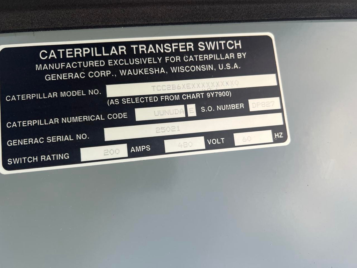 200 A, 480 Volt, CAT Transfer Switch, Nema 3 Enclosure