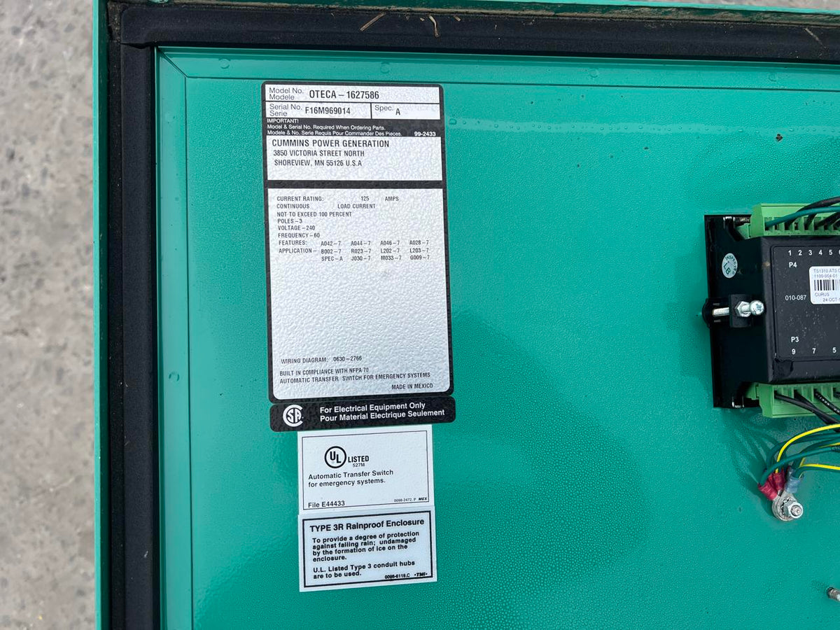 Cummins/Onan Automatic Transfer Switch, 125 Amp, Nema 3R