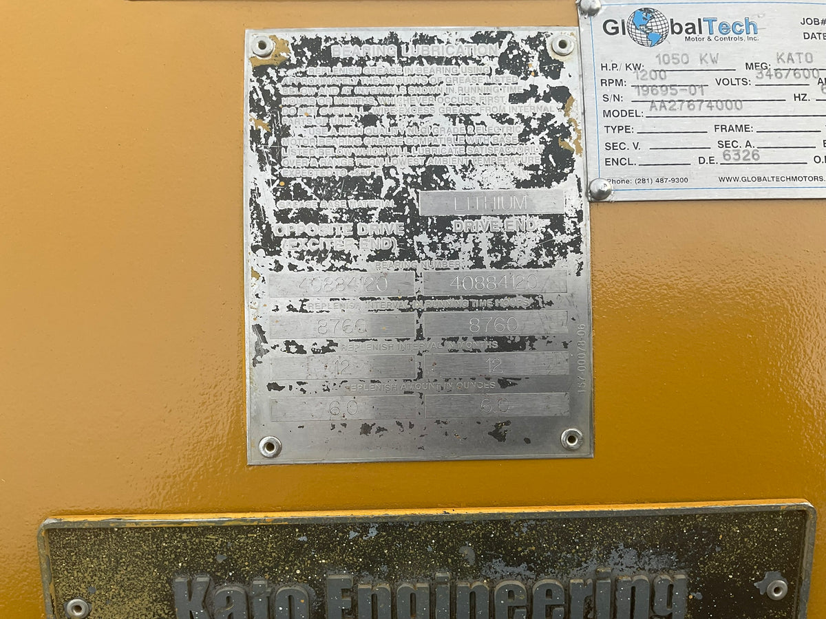 Rebuilt Kato 1050KW Generator End - DPC1103