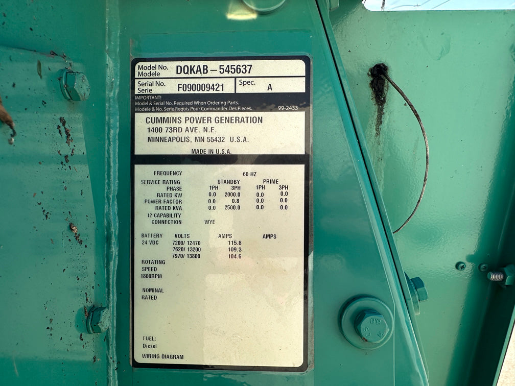 Low Hour Stamford 2000KW Generator End - DPC1173