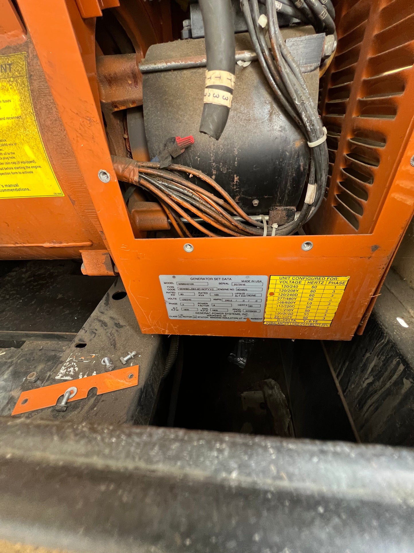 80KW Generac Diesel Generator & ATS SD0080 3ph Mitsubishi 3.9L '03