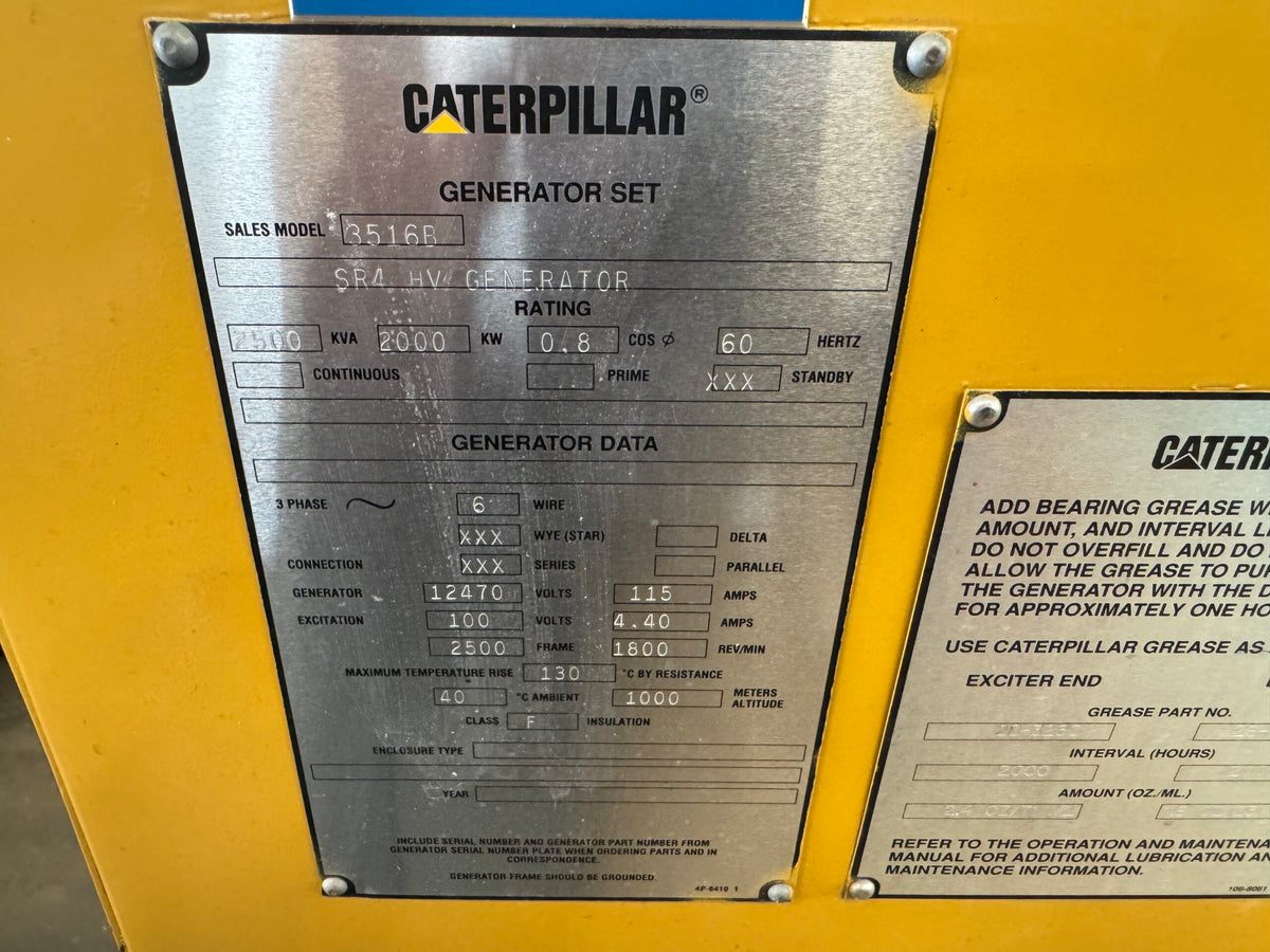 Like New Caterpillar 2000KW Generator End - DPC1124