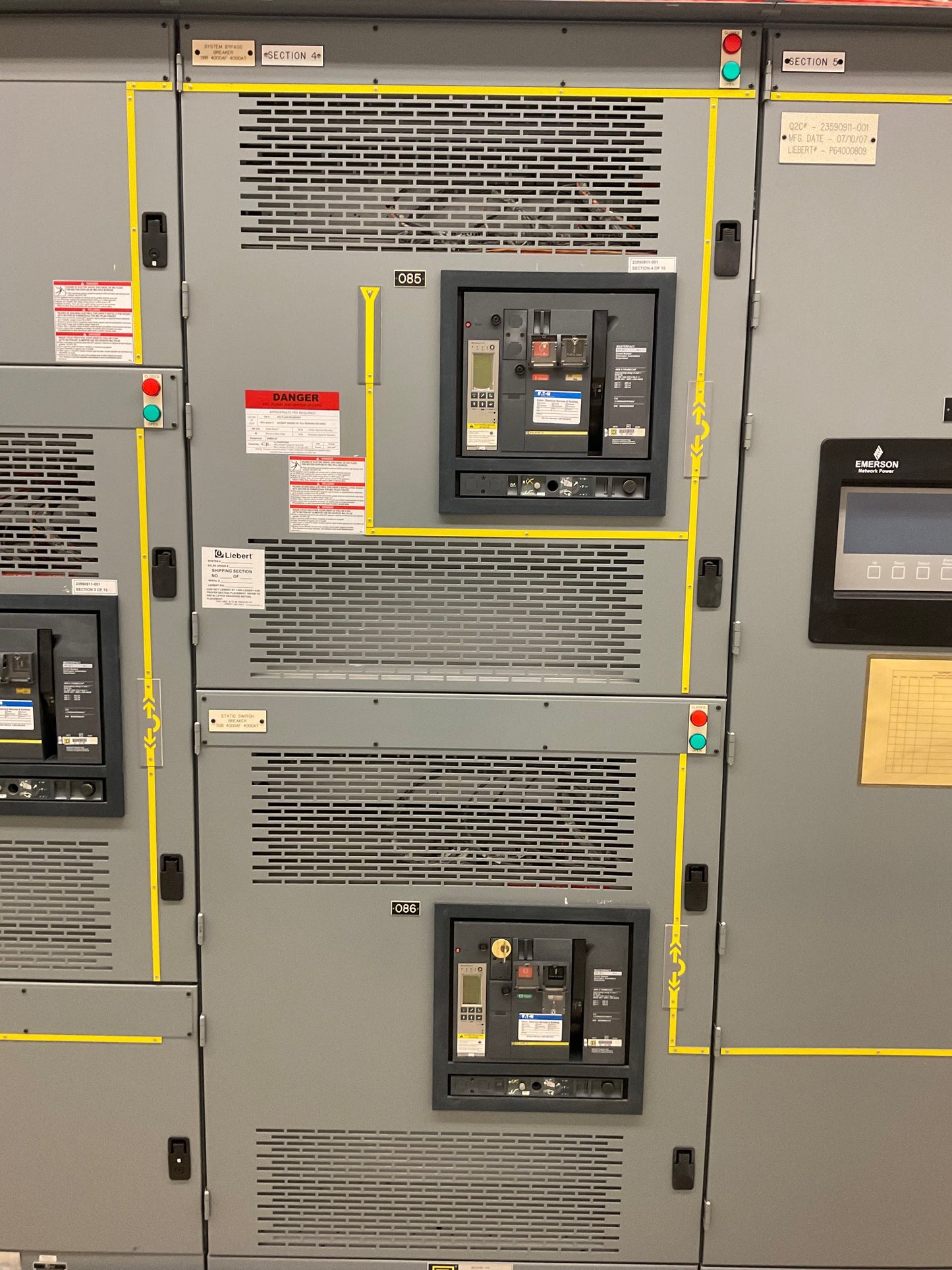 Square D QED-6 Power Style 10 Section Switchgear 4000A 480/277V 60hz 3PH 23590911-001 Never Energized!