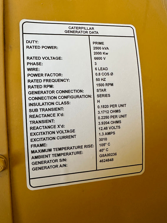 New Surplus Caterpillar 2000KW Generator End - DPC1161