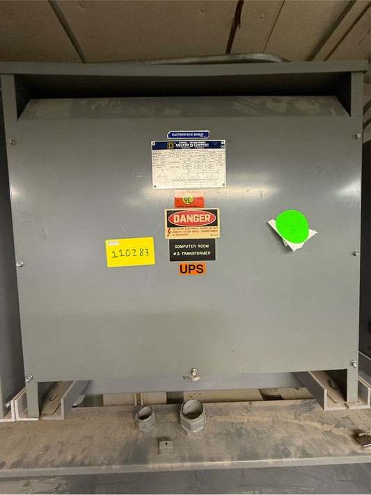 75KVA Square D Transformer 480v x 208Y/120v Cat.No. 75T3HIS