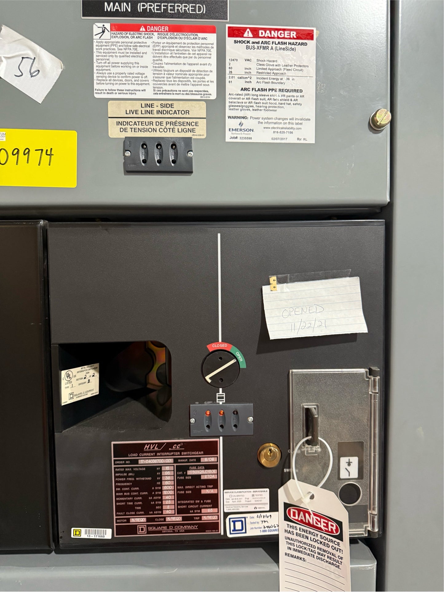 15KV Square D (HVL) Load interrupter Switchgear 270A 175GXOSJD1502