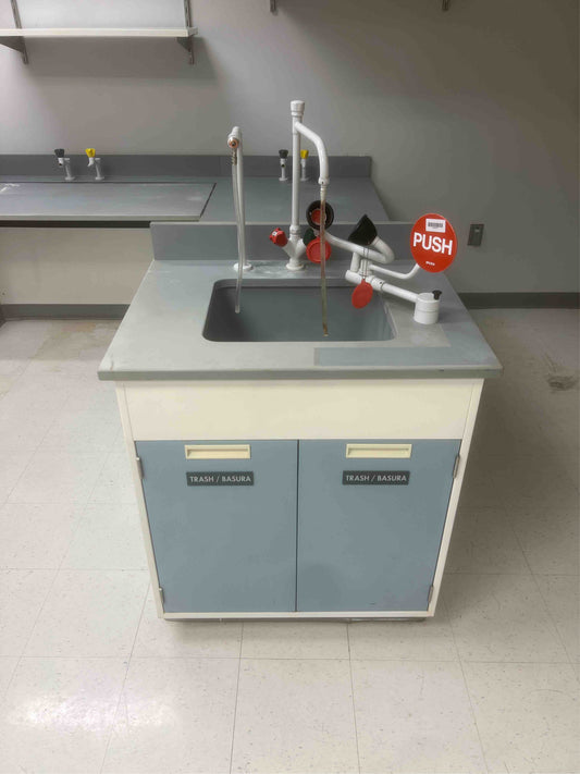 Fisher Hamilton 32" Lab Sink Casework w/ Fixtures & Eyewash (SKU: 5394AA)(5394AA)
