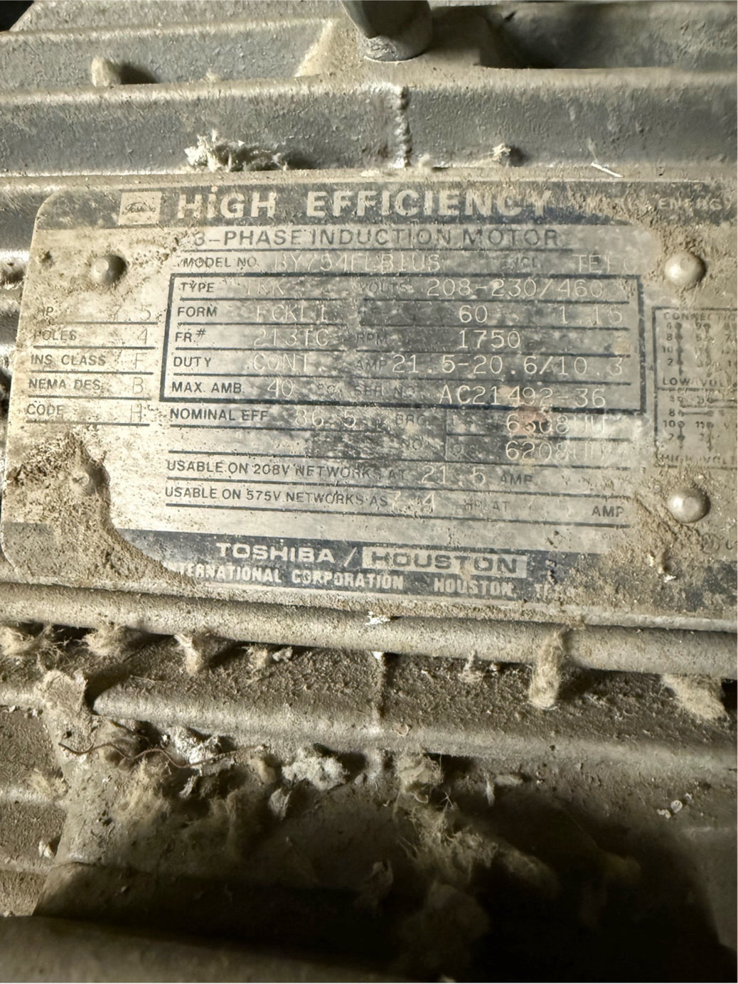 Busch Vacuum Pump DBCD-317 20.6A 3PH  460V (SKU: 110515)