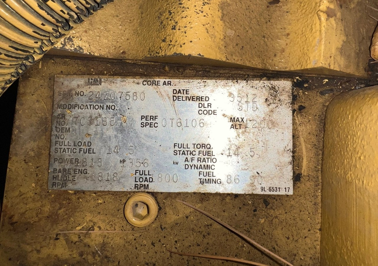 1200KW Cat 3512 Generator 4160V 537Hrs '96 Caterpillar Engine