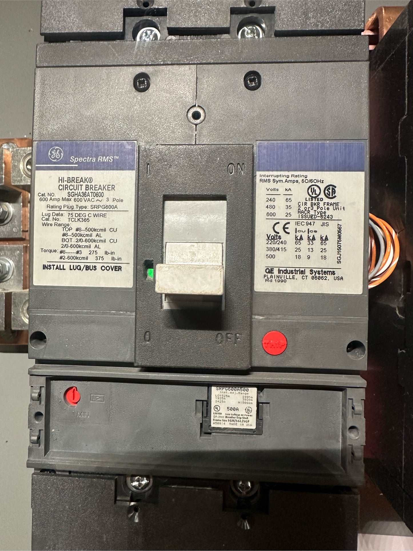 500A 480/277v MBP Bypass Switch XSP3-500-3GS-C-116