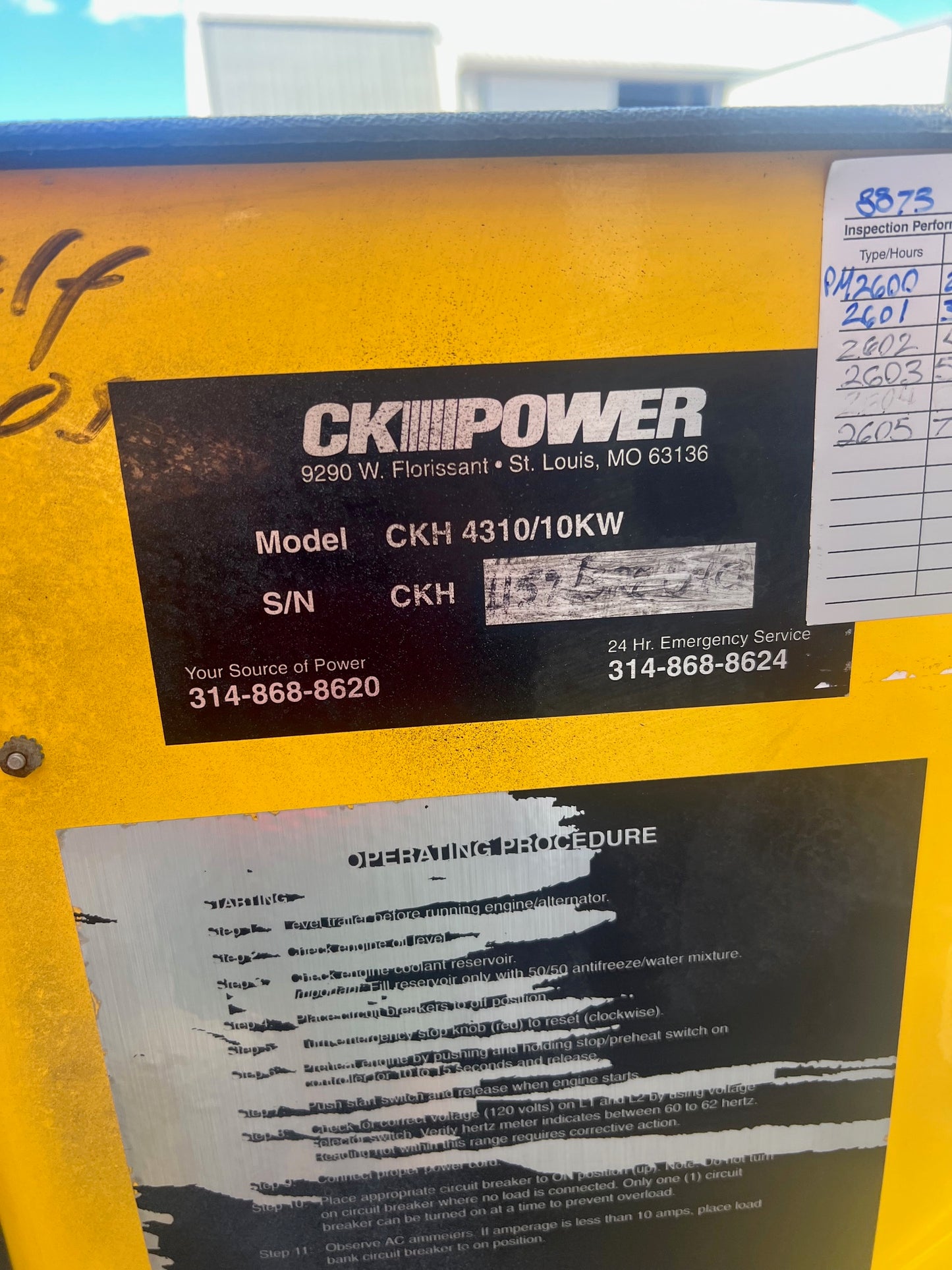 10KW CKH4310 Portable Diesel Generator Kubota V1305 Engine 120V TESTED