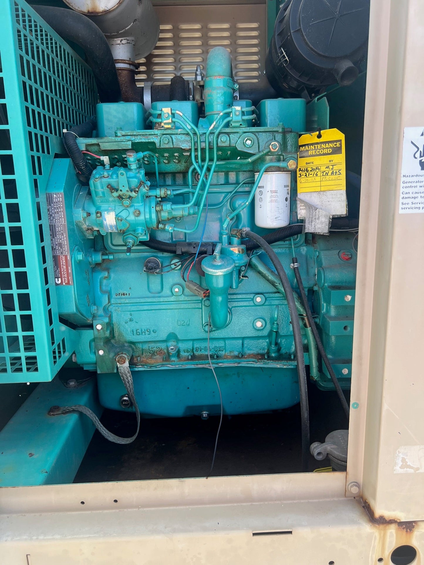 50KW Onan 4BT Cummins Diesel Generator '99 1126hrs Tested