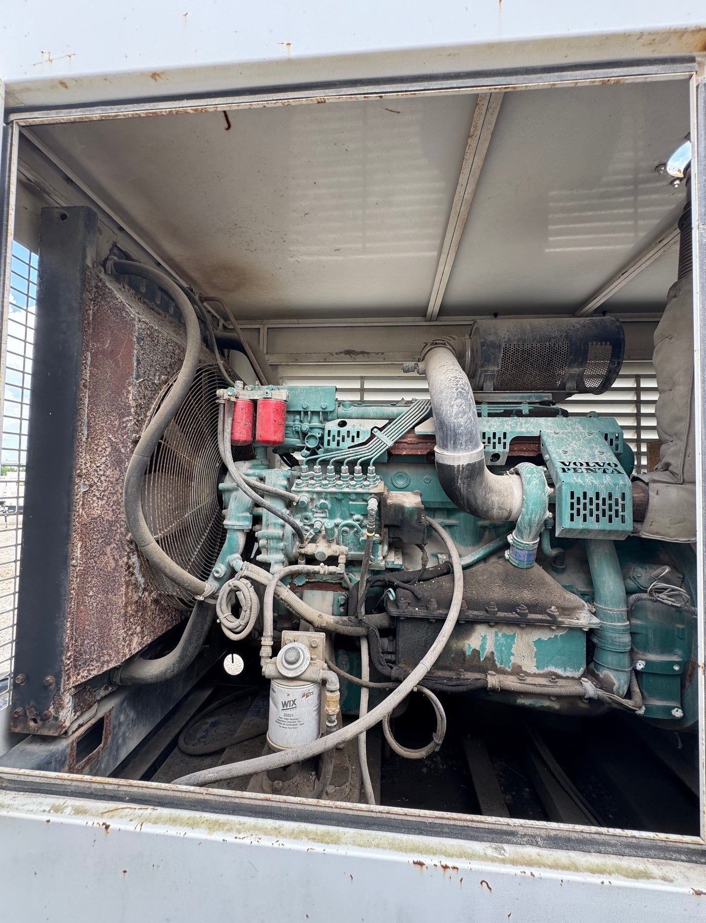 AS-IS 180KW KD200V MQ Volvo Penta Generator Set Trailer & On Board Air Compressor ALL