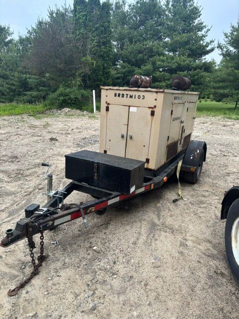 Generac 50kW Towable Mobile Generator 50kW 1/3PH LP Gas Trailer TESTED w/ VIDEO