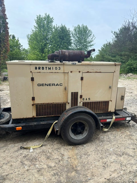 Generac 50kW Towable Mobile Generator 50kW 1/3PH LP Gas Trailer TESTED w/ VIDEO