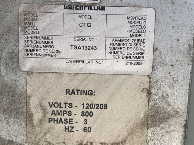 Good Used Caterpillar CTG 800 Amp Transfer Switch - DPC1228