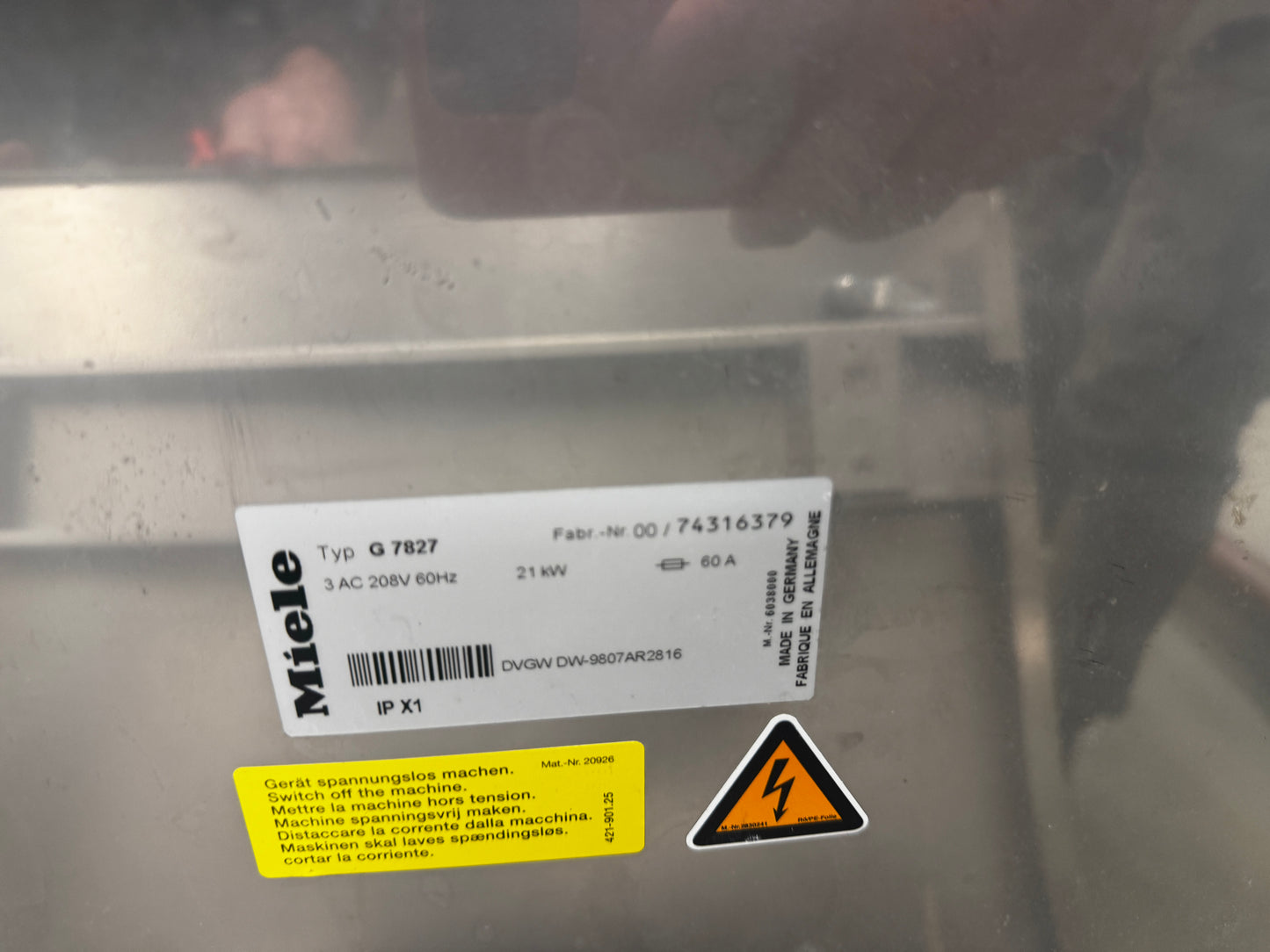 Miele G 7827 Professional Laboratory Glassware Washer Disinfector 208V 3PH Lab Pharma