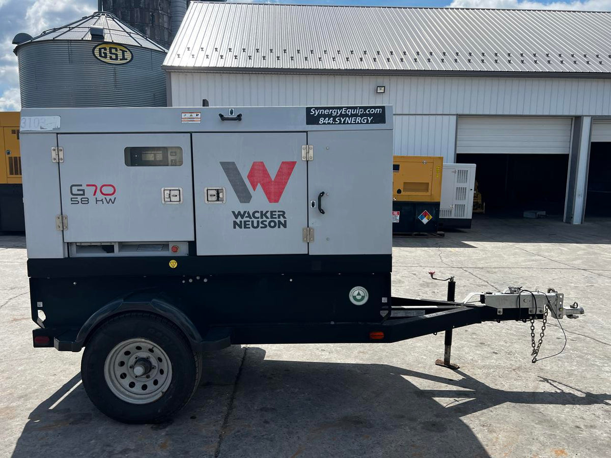 Wacker Neuson G70 58kW Portable Diesel Generator Kohler 511 Hrs