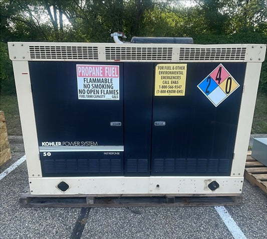 Kohler 50RZG 55kW LP Propane Generator 120/240V 1/3 Phase Enclosed Standby Power