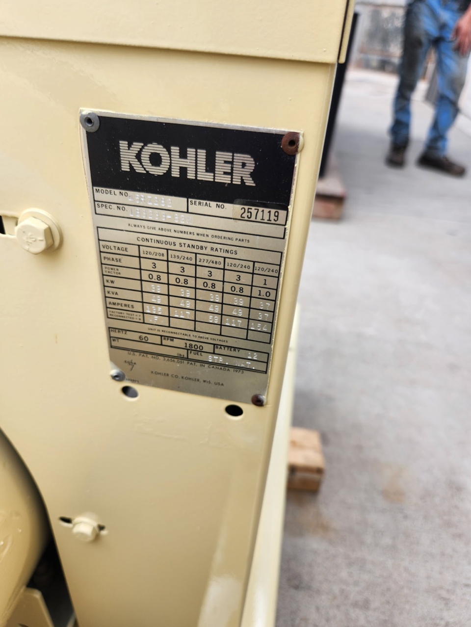 39KW Kohler Generator LP NG Ford 1573 Hrs LOAD TESTED-17522