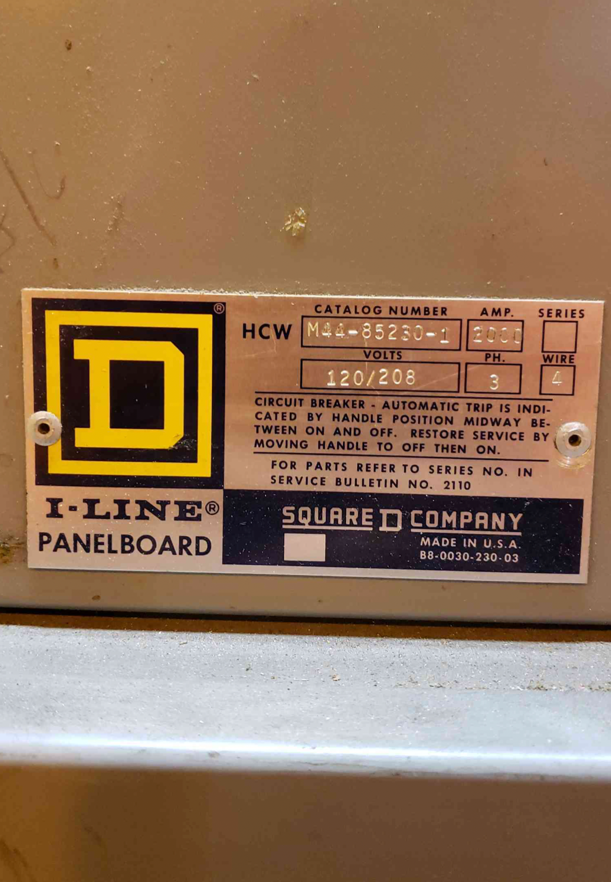 2000A 3 Section Square D I-Line Switchgear 120/208v(100409BDL)
