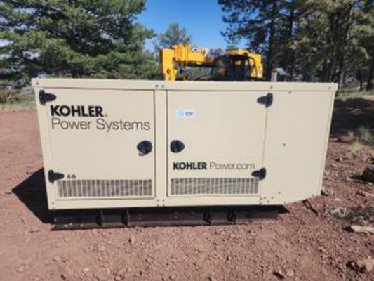 60KW Kohler 60REZGB NG/LP Generator 1ph 120/240V 4418hrs