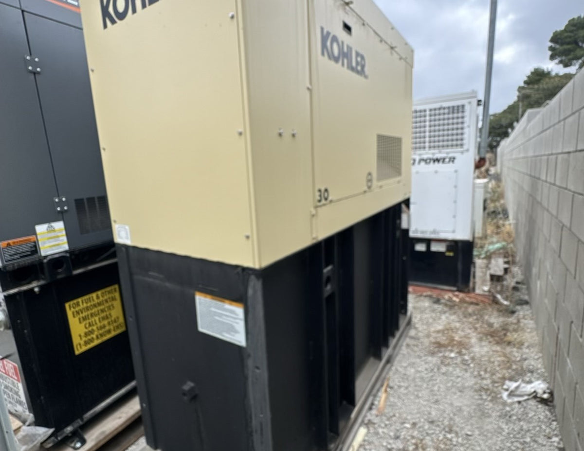 Kohler 30REOZK 30 kW Diesel Generator 120/240V 1PH Sound Enclosed 203 Gal Tank