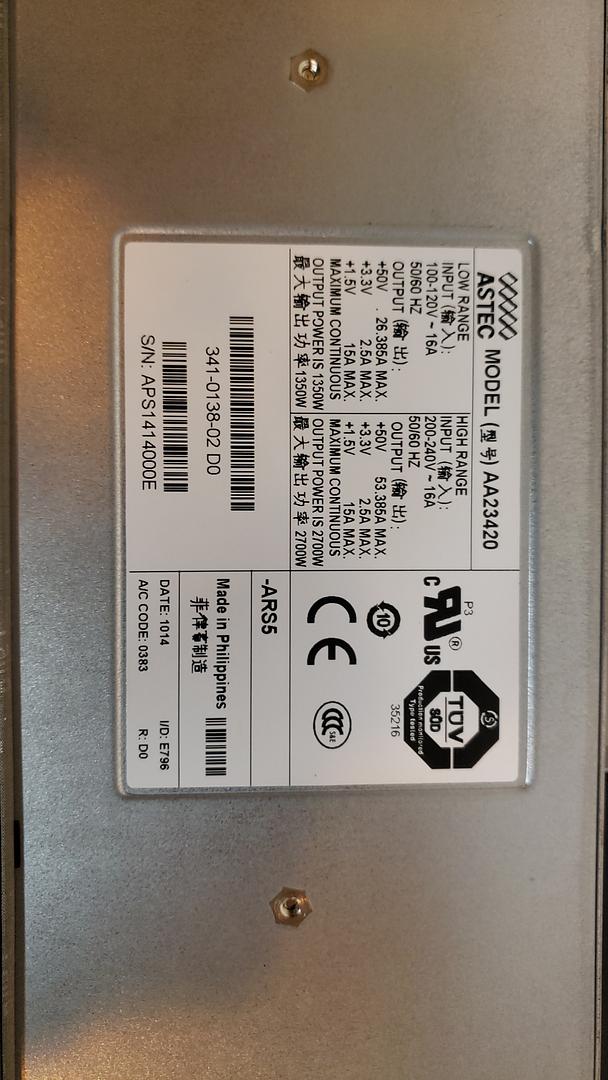 Lot of 4 Cisco Astec AA23420 Power Supply PWR-2700-AC/4(S6LLST7812)