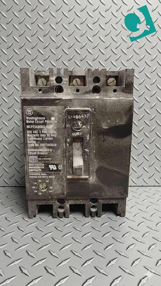 Westinghouse MCP23480RC 50 Amp 3-Pole 600V Motor Circuit Protector â€“ Instantaneous Trip