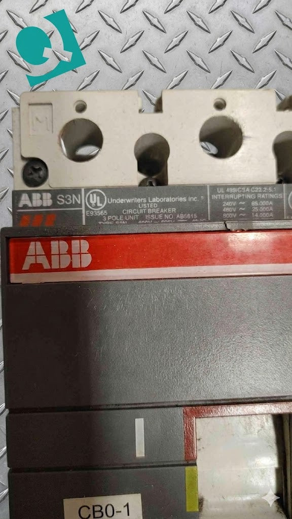 ABB SACE S3 Circuit Breaker Protector 70A 3POLES 600V (SKU: 110246)