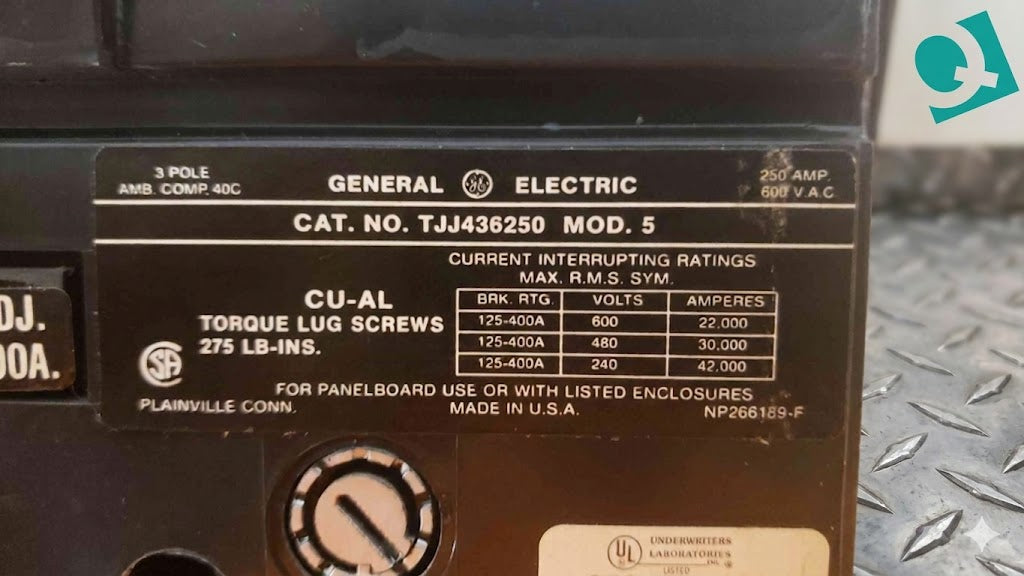 GE 250A 600VAC 3 Pole Breaker TJJ436250 (SKU. 108466)