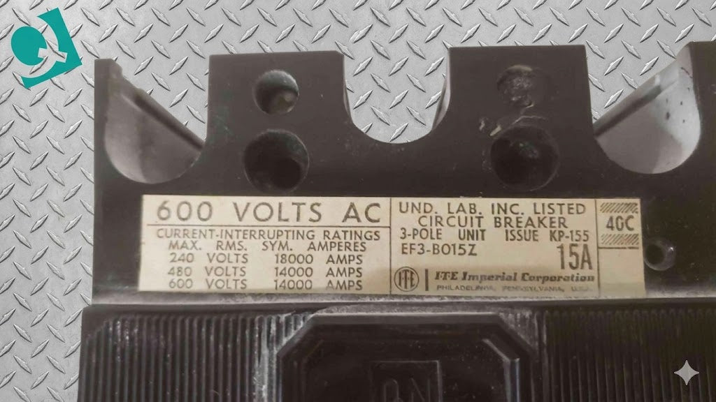 I-T-E 15A 600VAC 3 Pole Breaker EF3-B015Z (SKU: 109596)